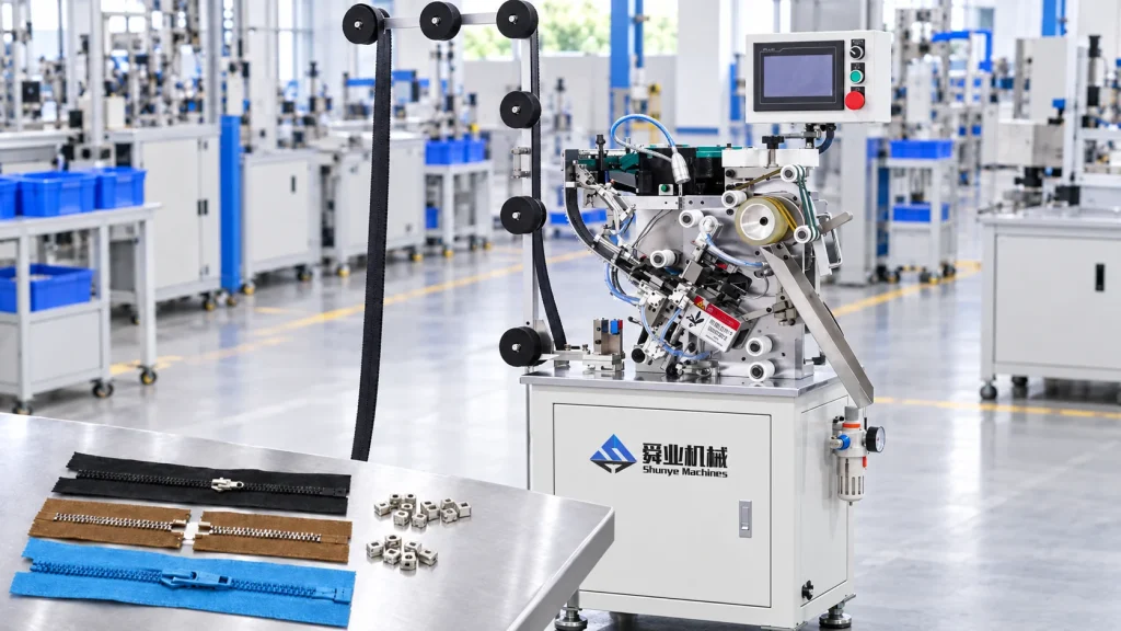 Zipper Making Machine: Automatic Square Pin and Box Guide