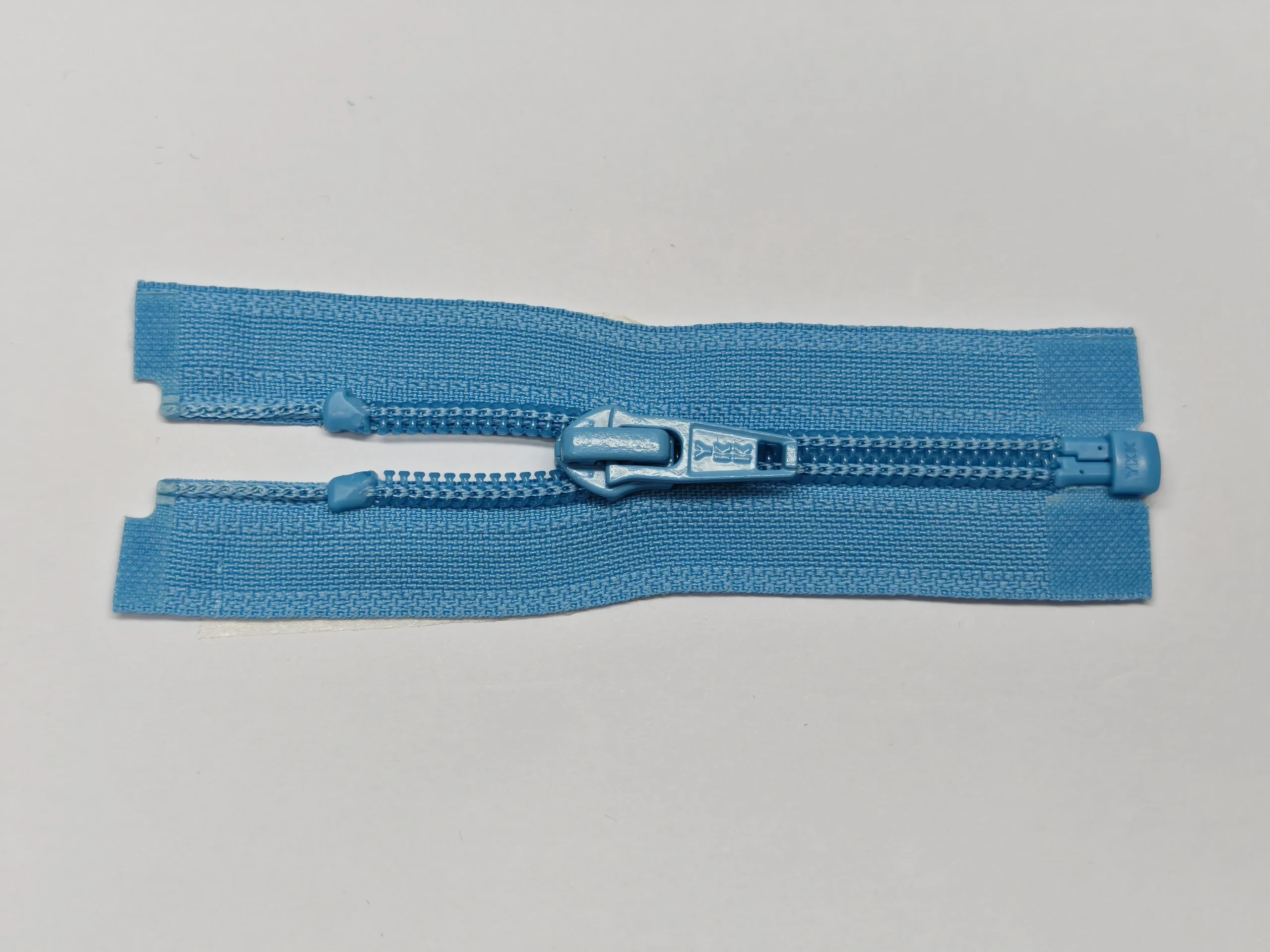 Nylon open-end zipper with molded square pin and box components